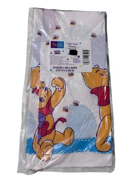 Vintage NEW Disney Pooh Tablecloth Paper Birthday Party 1990s Honey Bee 54x89